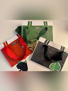 Kate Spade x Target Mini Party Favor Gift Bags NWT Set of 3 Green Black Red